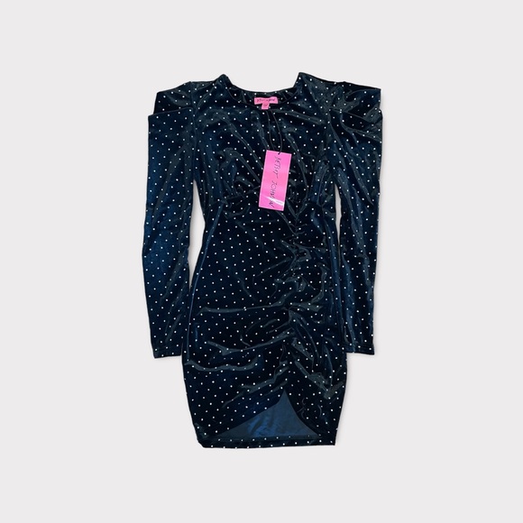 Betsey Johnson Dresses & Skirts - Betsey Johnson Black Crystal Embellished Mini Dress